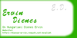 ervin dienes business card